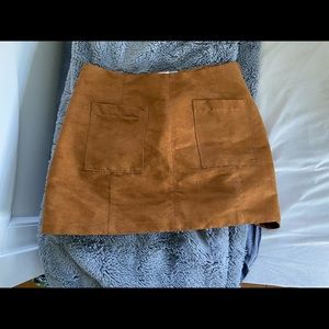 FAUX SUEDE TAN SKIRT